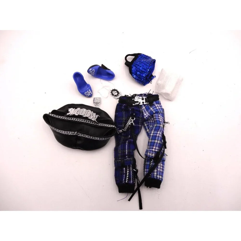 Rainbow Vision Shadow‎ High UMA VANHOOSE Punk NEON Blue PLAID clothes hat Shoes